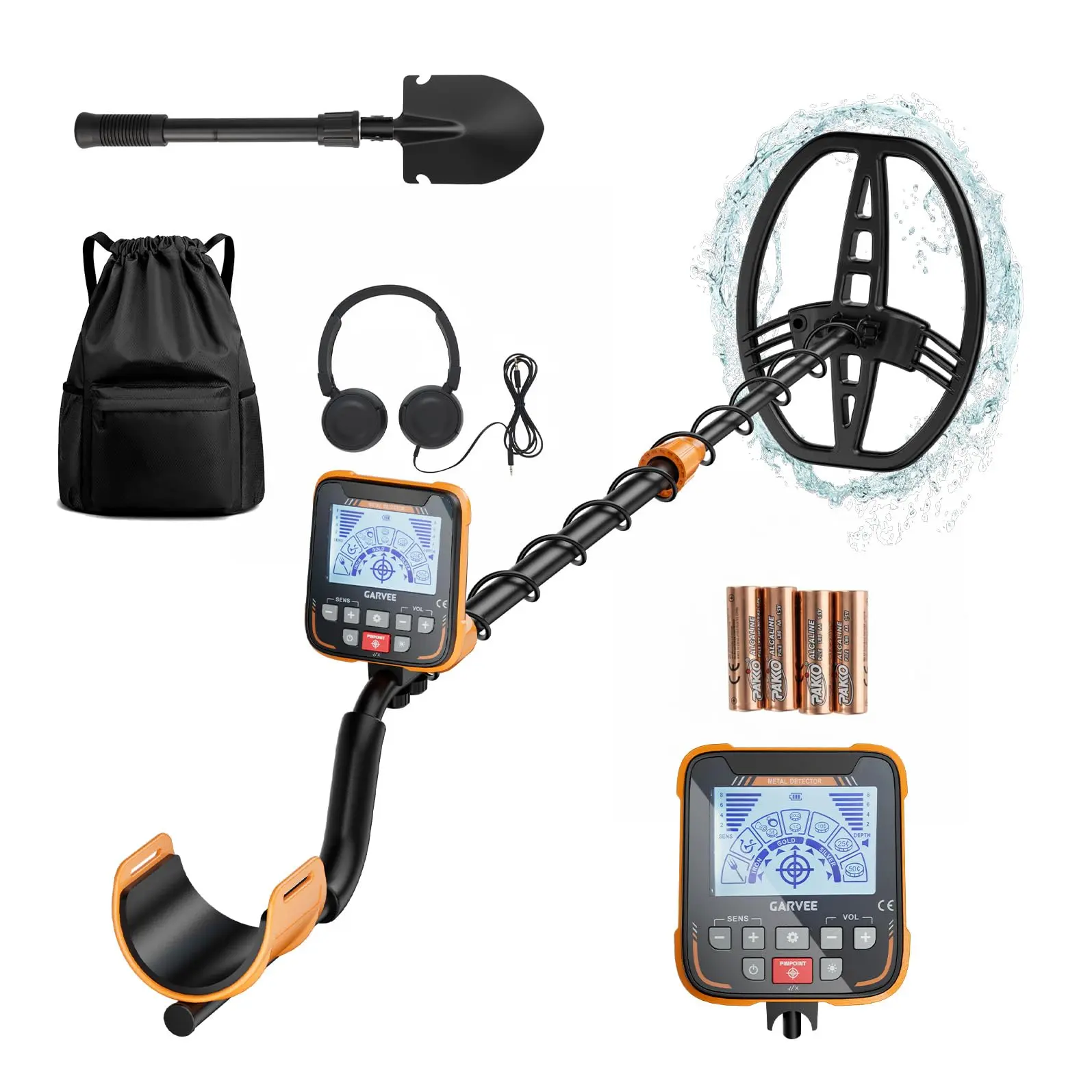 Metal Detector for Adults & Kids, Waterproof Metal Detectors with High Accuracy 11" Search Coil, All Metal & Disc Modes for Gold Detector