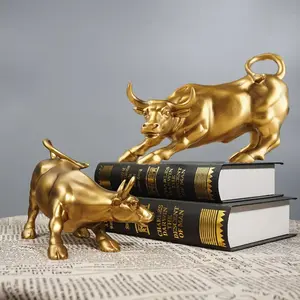 Wall Street Bull Feng Shui Ornament, Wealth and Power Symbol, Resin Material, Home Office Decor, Gift Idea