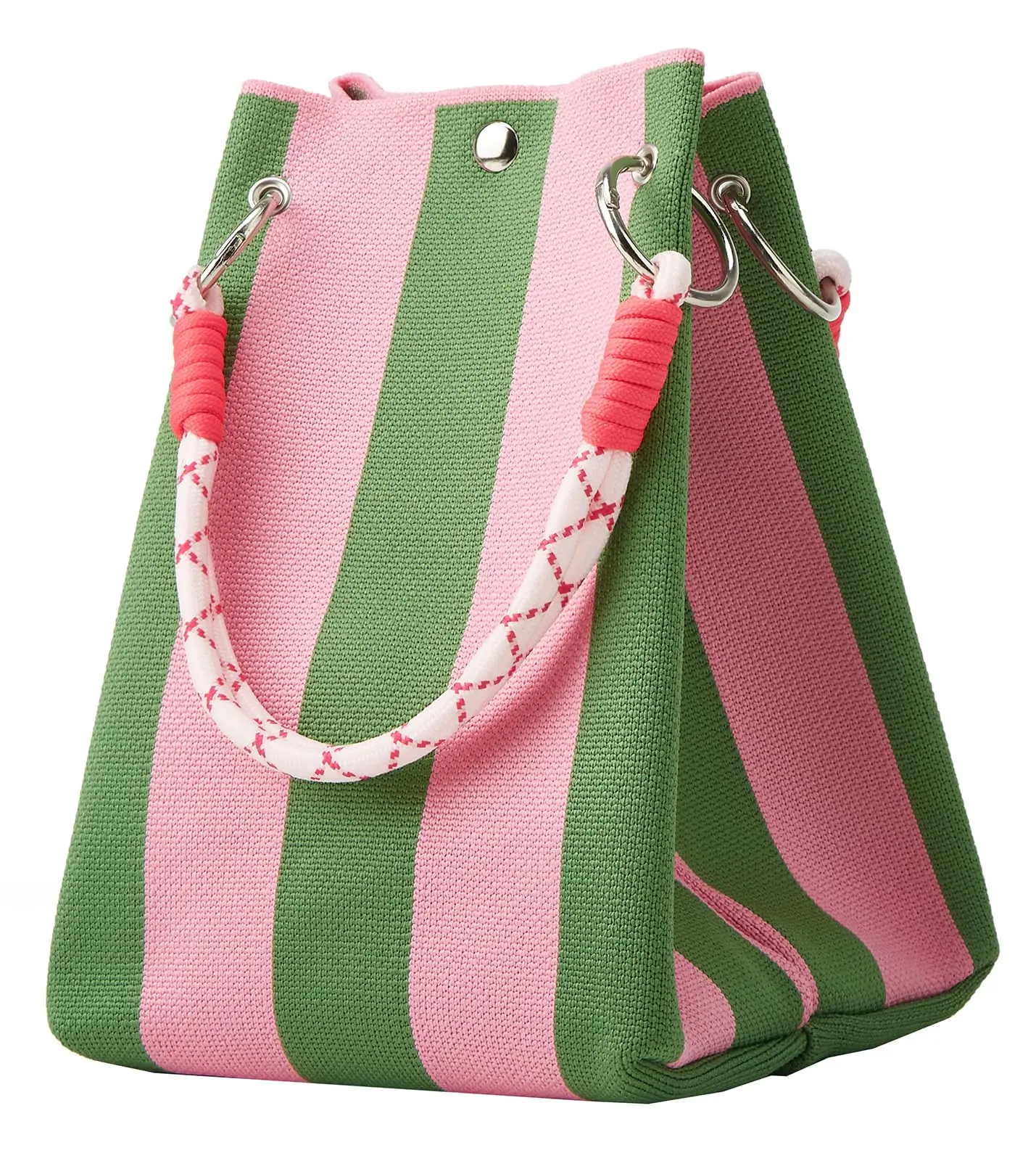 Mini Knit Tote Women Striped Crochet Bucket Handbag Small Purse Shoulder Bag Vacation Lightweight Beach Bag Travel Weekend | small