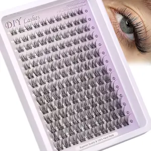 1 Box of 140PCS Eyelash Clusters Kit - 8-16mm Natural Eyelash Extension Set, Hidden Strip Eyelash Clusters, Velvet Cluster Eyelash Extension, C-Curl, Self-Application Cluster Eyelash, DIY Lash Clusters