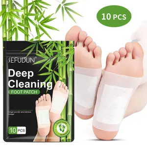Sefudun  Foot Detox Patches -GingerBamboo Deep Cleansing Pads for Deep Cleansing Foot Patch, Bamboo Charcoal Foot Patch,Foot Care Patch for Men & Women, Foot Care All Skin Types -10 Pairs (5 Packs) Nail Masks