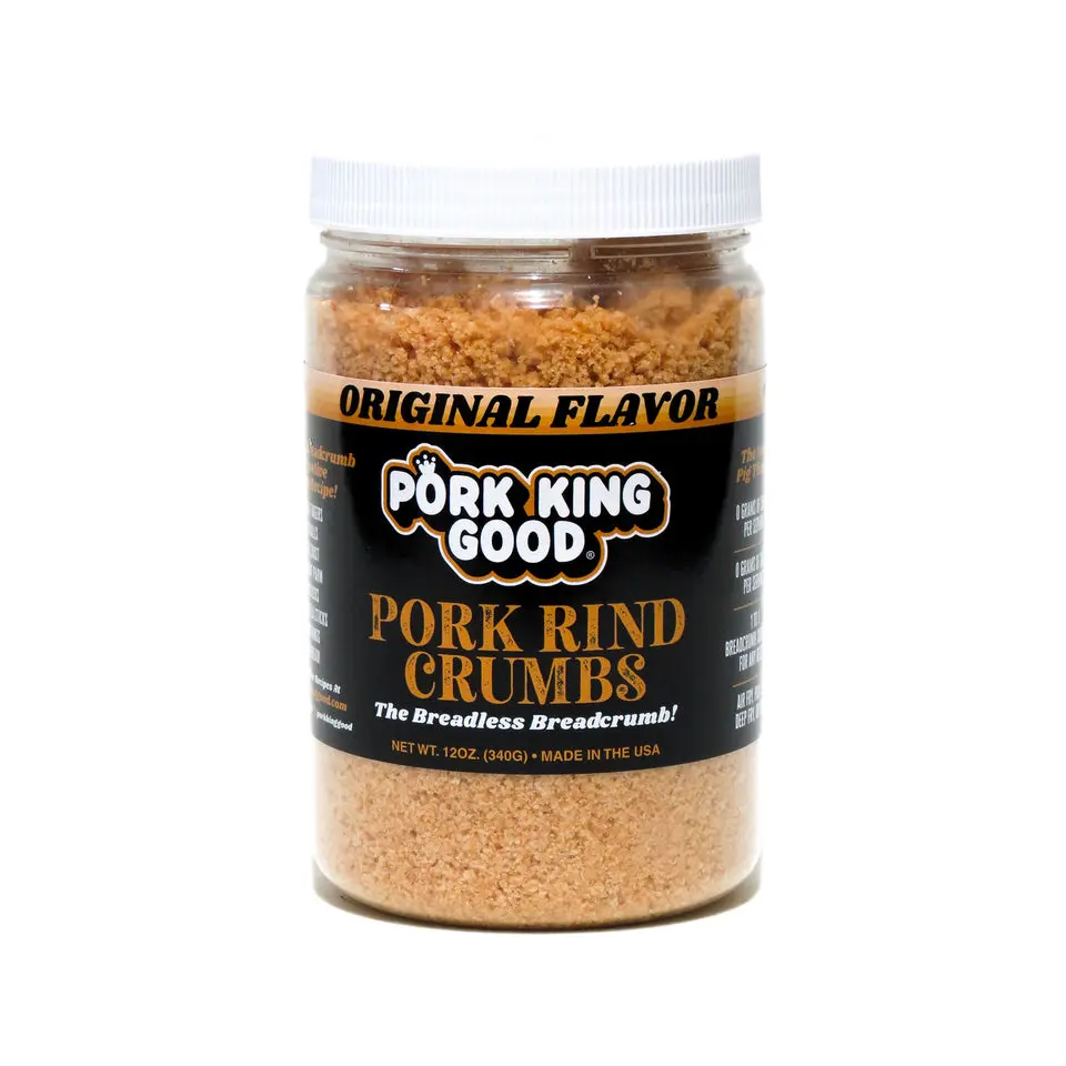 Pork King Good Original Flavor Pork Rind Crumbs, Low-Carb Breadcrumb Sub, 4 Cups Seasonings with Paprika Powder Spice and Seasoning Mixtures