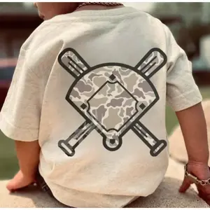 Youth and Adult  Baseball Camo Shirt, Trendy Camo Baseball Boy Pullover, Camo Girl Pullover, Vintage Camo Youth Shirt, toddler youth shirt, kids clothing, birthday gift, summer shirt, Family shirt, festival outfit