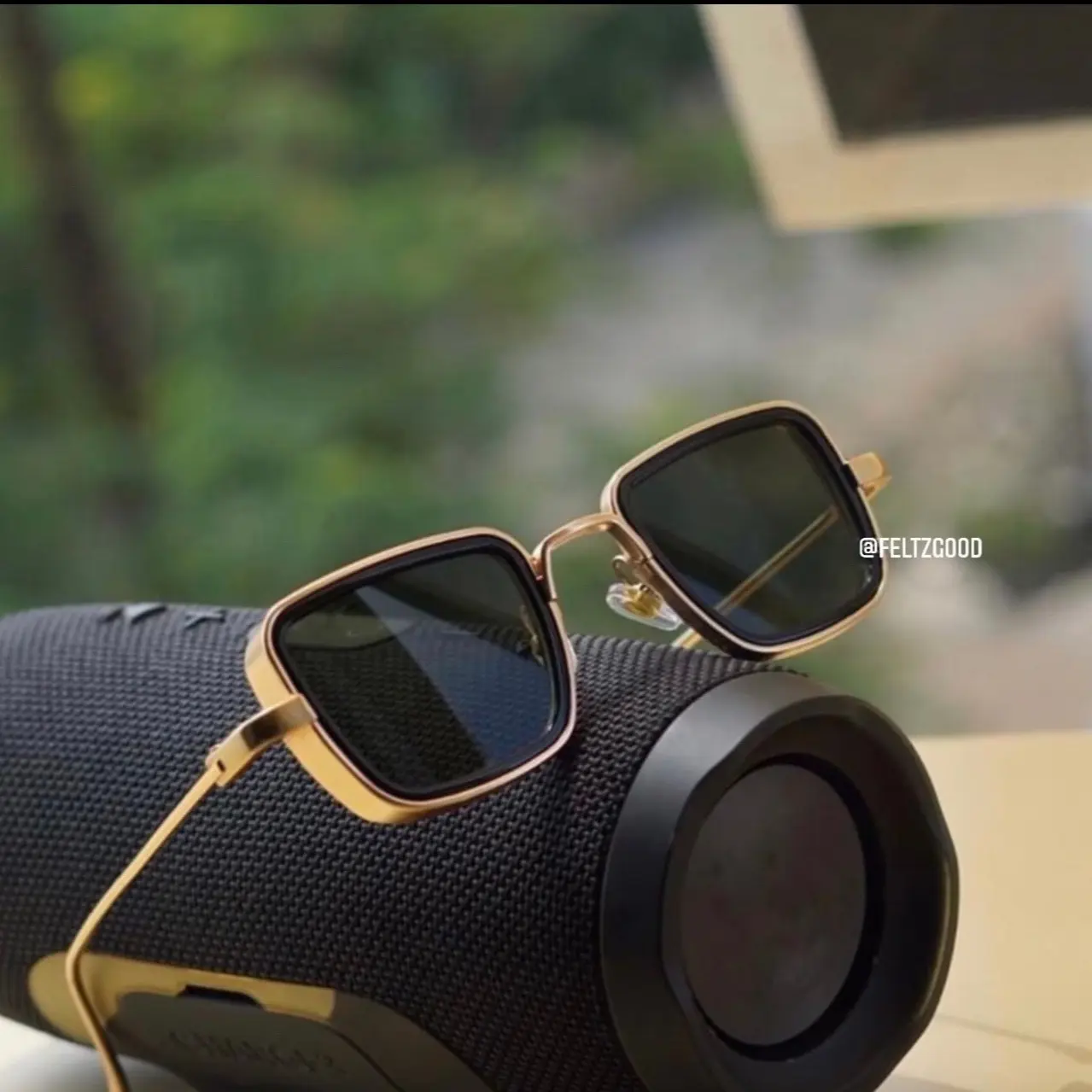 Vintage Trendy Gold Square Zinc Alloy Steam Punk Sunglasses for Men & Women, Sturdy Retro Fashion UV400 Protection Eyewear, Vintage Trendy Sunglasses
