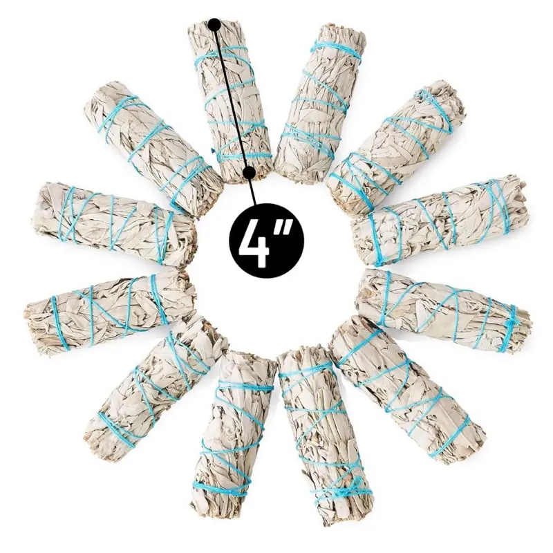 SALVIA- SAGE 4inch White Sage Smudge Sticks Sage Bundles - Perfect Sage Stick Smudge Sticks Smudging Kit Botanica la salud