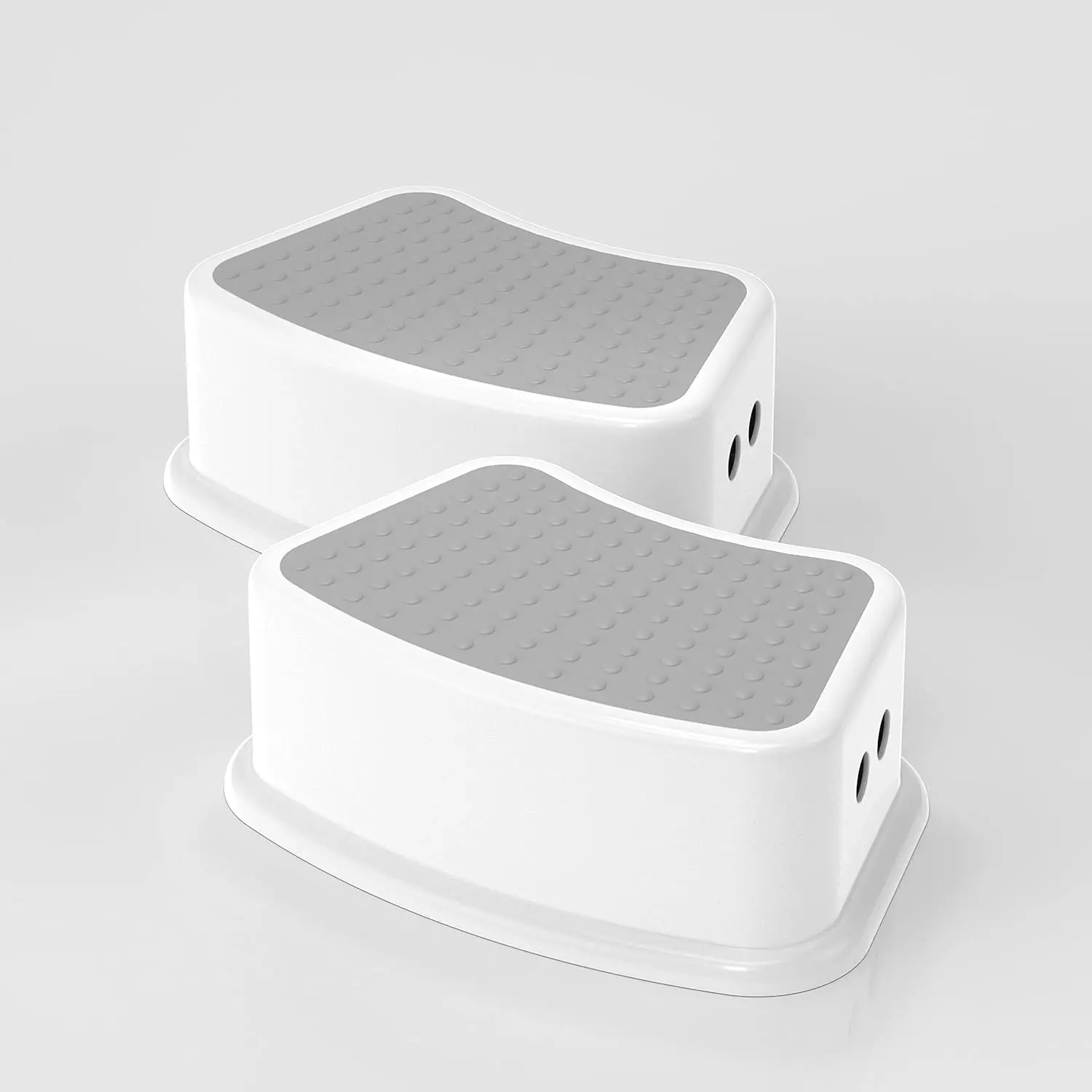 UNCLE WU 2 Pack Kids Step Stool - Toddler Step Up Stool for Kitchen - Bathroom Safety Bottom as Potty Training Stool - Slip-Resistant Surface1 Step Stool for Kids/Adults