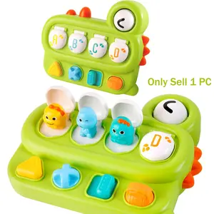 Interactive Animal Pop-Up Baby Toy, Cause & Effect Learning, Color Sorting, Letter Recognition, Dinosaur Theme, Ages 18 Months+, Sensory Activity Board, Montessori Busy Board, Preschool Busy Board, Preschool Learning Tool