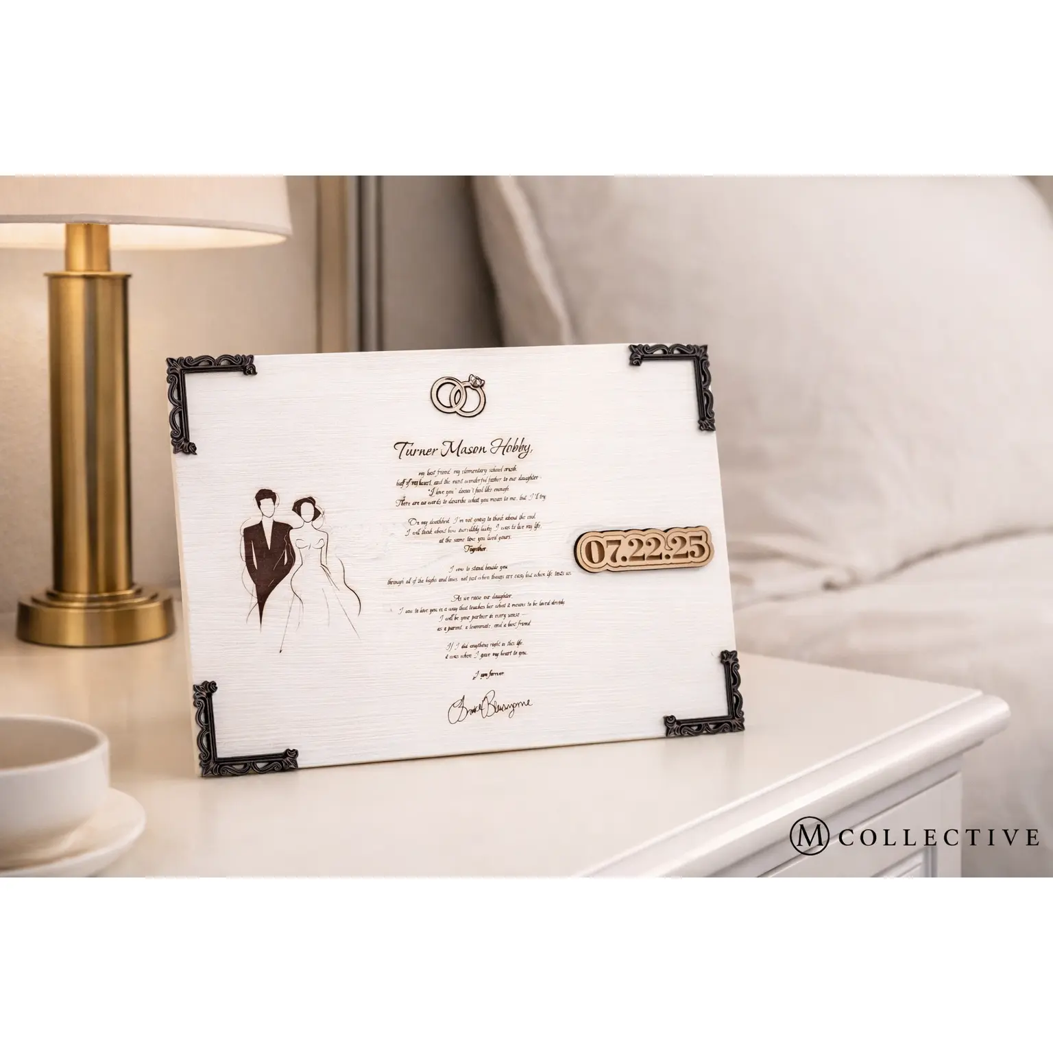 Custom Wedding Vows Plaque – Engraved Wood & Acrylic Keepsake | Personalized Wedding Gift, Anniversary Gift, Bride & Groom Decor