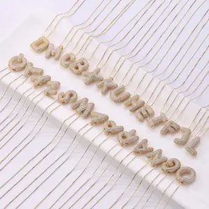 26 Letter Pendant Necklace for Men Women Capital Monogram Necklace Alphabets from A-Z Figaro Chain Jewelry