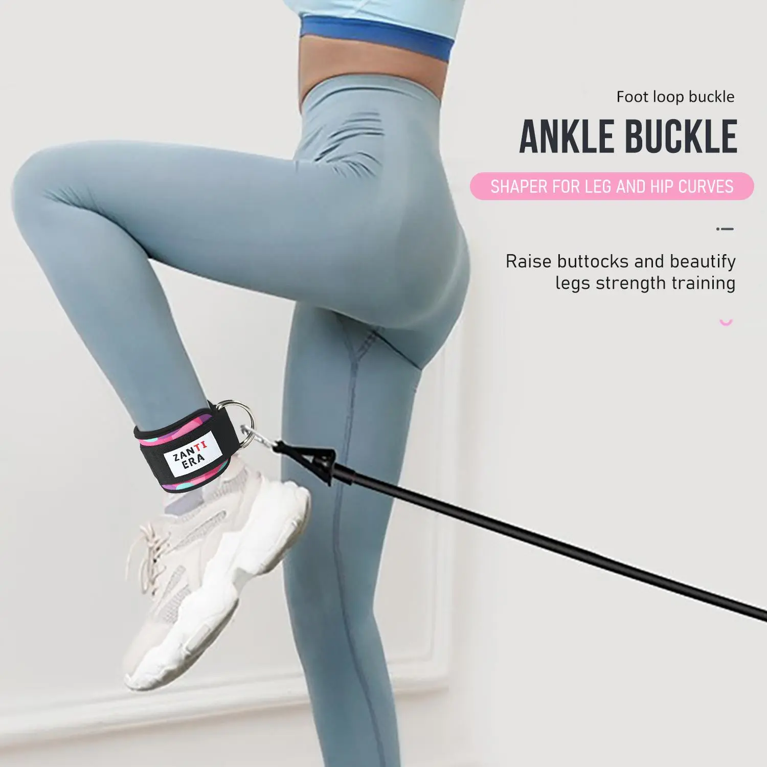 Ankle Strap for Cable Machine Attachment, 1 Count Adjustable Ankle Strap for Men and Women, Gym Accessories