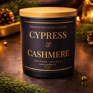 Lush Candles Co. Premium Soy Blend Candles Cypress & Cashmere Hand-Poured Small Batch 7.5 oz