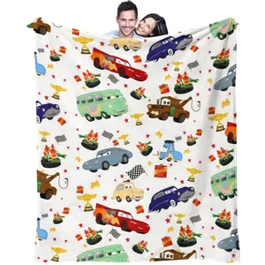 Background Toy Car Blanket, Soft Lightweight Plush Throw, Perfect Gift for Kids and Youth, Ideal for Bed Sofa Car Room Decor
