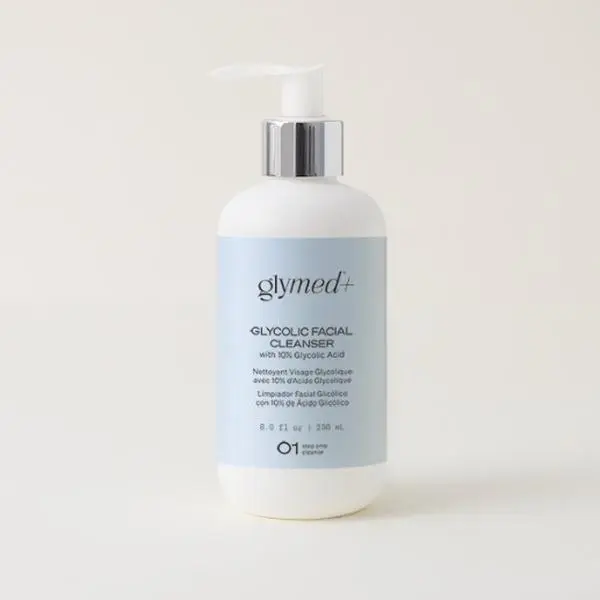 Glymed+ 10% Glycolic Acid Facial Cleanser (US-GM-001R, 8oz/236ml) - Daily Exfoliating Revitalizing Brightening Acne Skincare for Sensitive Dry Adults, Reduces Discoloration, Promotes Radiant Smoother Complexion