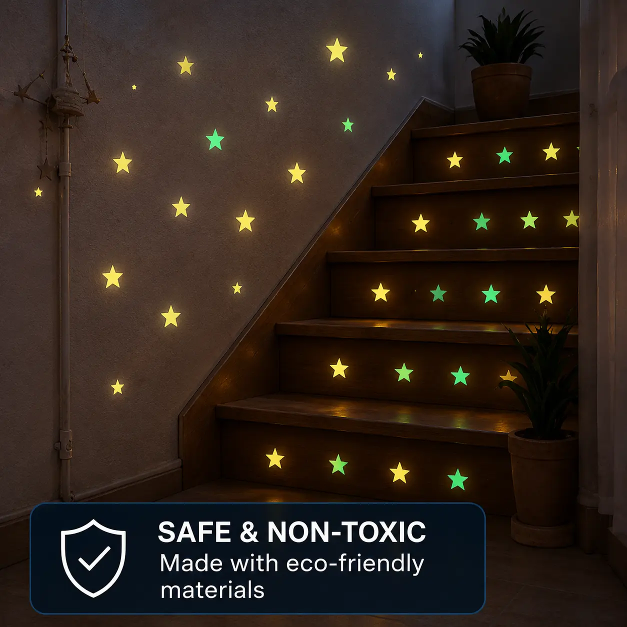 Colorful Flat Glow-in-the-Dark Plastic Wall Stickers, Peel-N-Stick Self-Stick Glow Wall Stickers for Home Bedroom Art Decor, Home Supplies Decorative Murals & Decals, Peel-N-Stick Wall Stickers