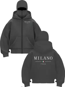 Unisex Zipper Print Hooded Cardigan, Madrid Spain Flag Design, Comfortable Fall Winter Pullover, Couple Long Sleeve Sweatshirt, Casual Streetwear Jacket, Fitted