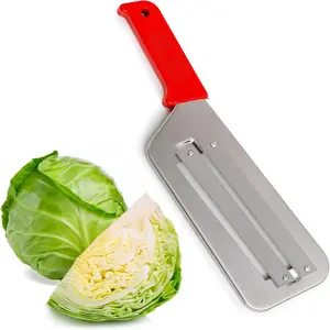 Cabbage Knife Slicer Shredder-Stainless Steel Cabbage Shredder Dual Blades for Sauerkraut Coleslaw & Lettuce with Ergonomic Handle