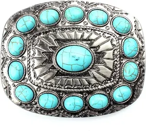 Turquoise belt buckle western buckles for ladies