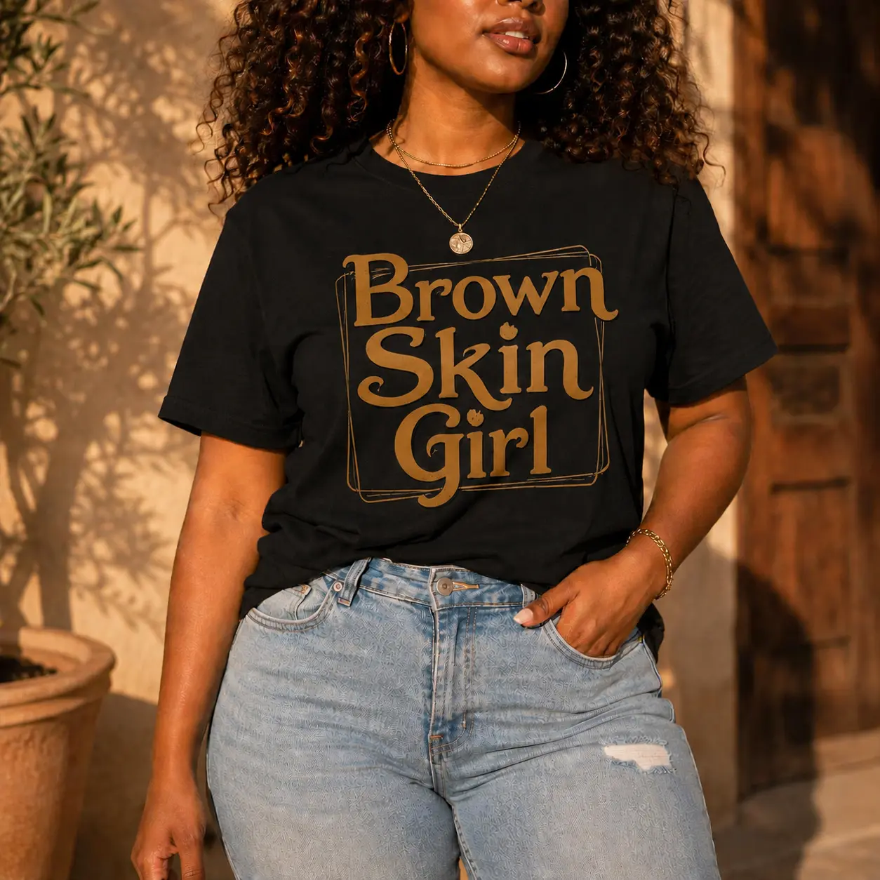 Brown Skin Girl Graphic T-Shirt for Women |   Melanin Statement Tee |   Black Girl Graphic Shirt |   Self Love Casual Summer Top |   Streetwear Everyday Outfit |   Trendy Graphic Tee |   Gift for Her
