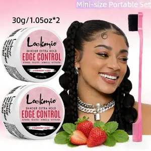 Edge Control Set with Brushes, Hair Edge Fixer, Smooth Hair Edges, Hair Styling Fixed, Tame Frizzy Hair, Dual Head Comb Brush, Double Ended Brush