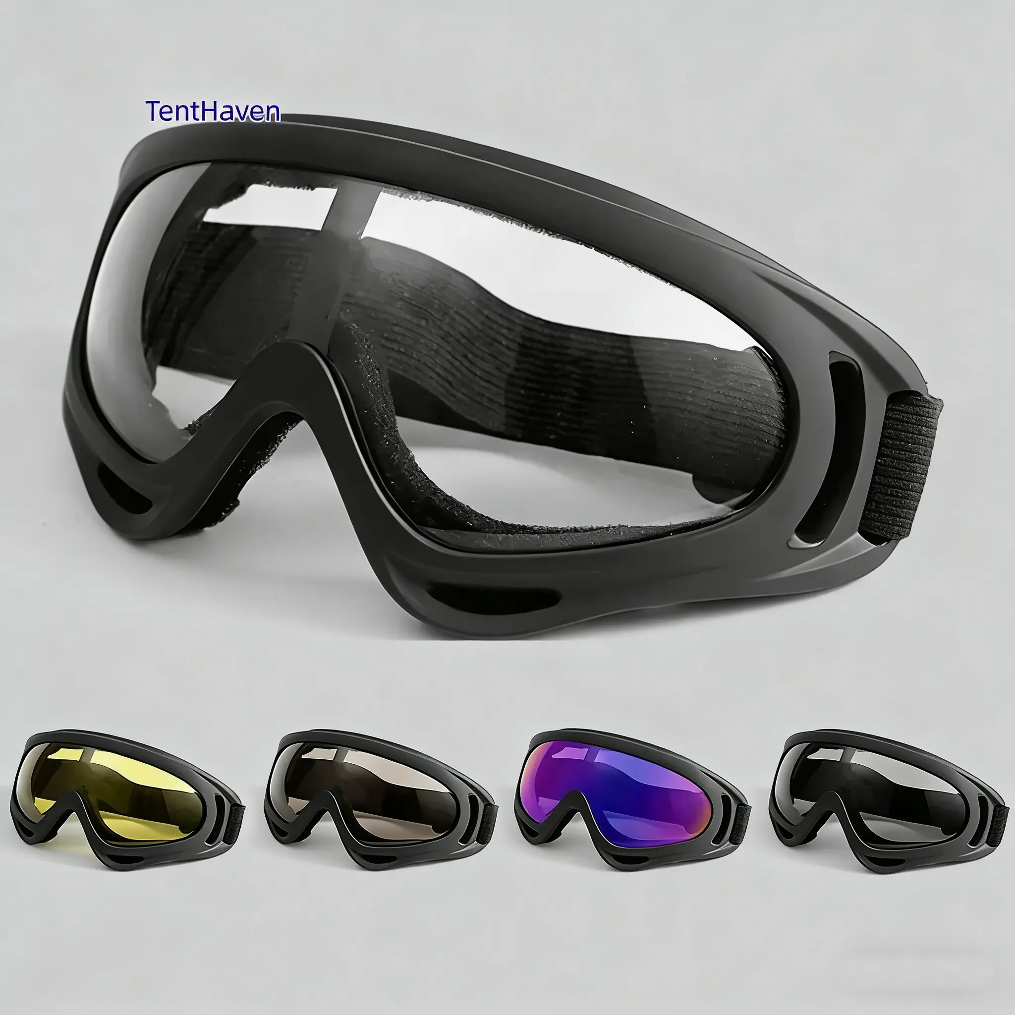 Off Road Goggles, Military Style Tactical Accessories for Men, Shatterproof Protective Gear with UV Protection, Windproof & Dustproof for Cycling/Skiing