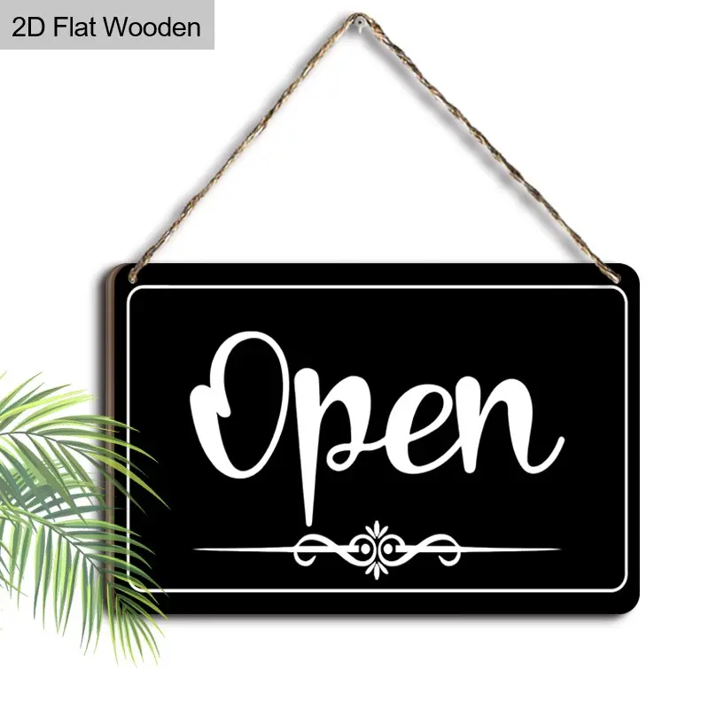 Wooden Hanging Sign, 1 Count Open Closed Sign, Decorative Hanging Sign for Home Office Restaurant, Hanging Decor for Home Office Restaurant, Novelty Decor, Home Decoration, Home Decor Products, Decor Signs