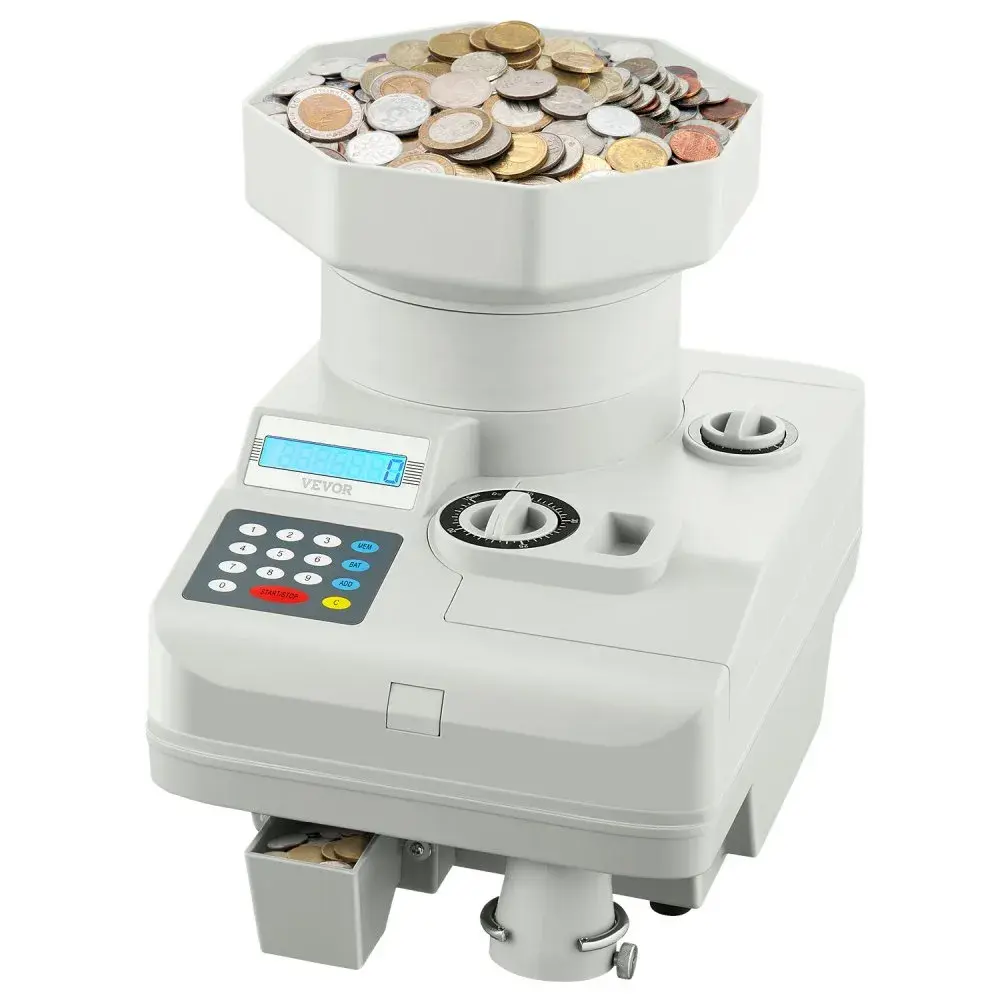【Summerfinds】VEVOR Coin Counter,Professional Coin Sorter with LED Display Holds up to 11000 CoinsAutomatic Coin Sorter and Wrapper Machine for All CoinsSuitable for International Coins and Tokens