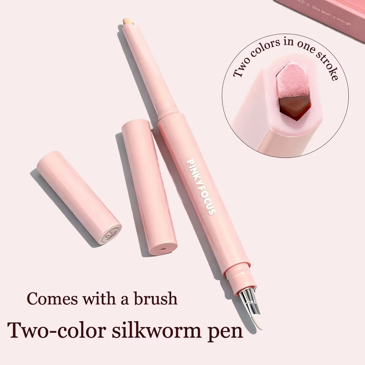 Three-Dimensional Puffed Double Eyeliner Pencil for Face Contouring and Natural Brightening 2-in-1 Highlighter Eyeshadow Pencil Suitable for All Skin Types Silkworm Pen Balm Makeup Cosmetic Enhance Eye Makeup Eye Makeup Products
