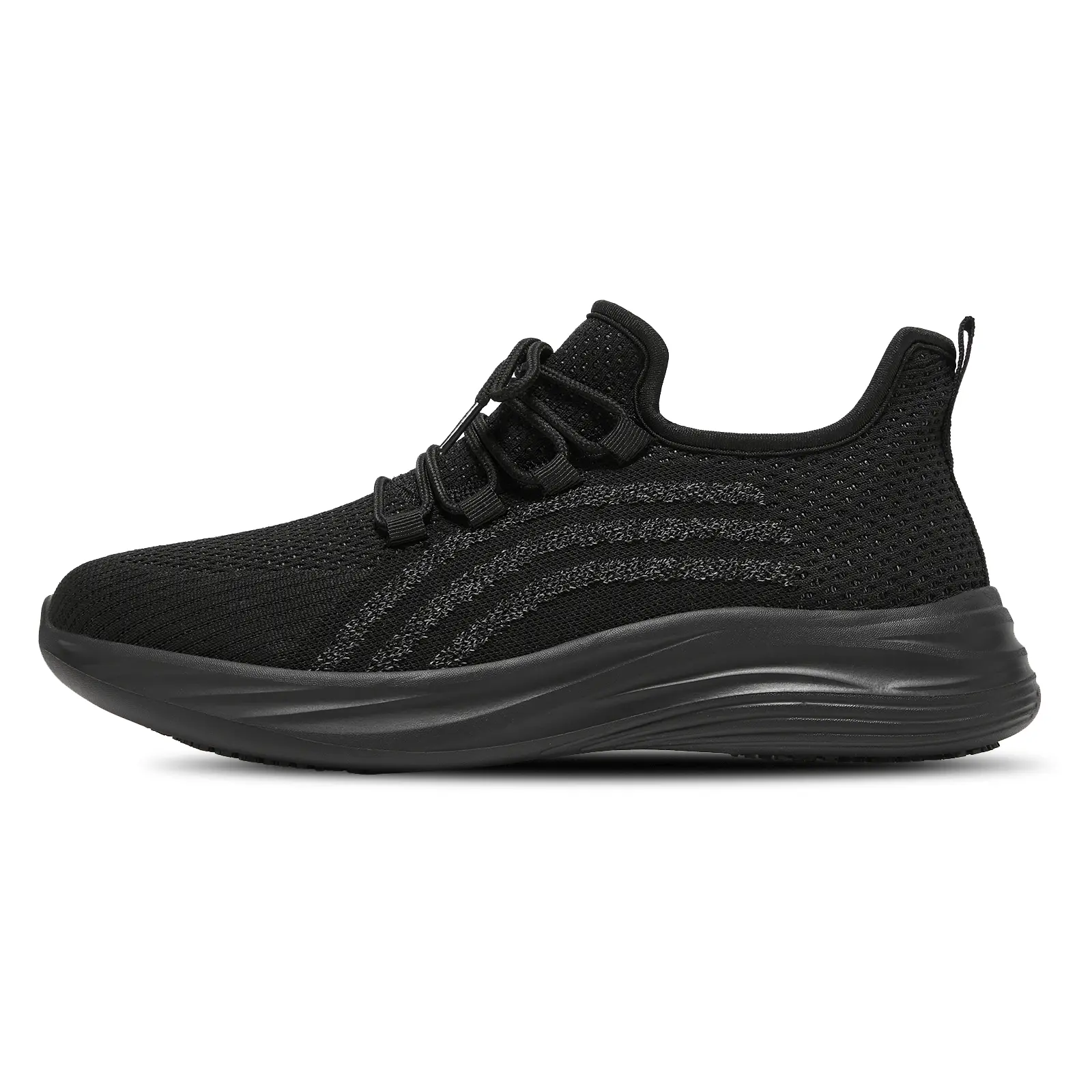 Black men's casual shoes, sneakers, soft soles, slip-on design, waterproof, oil-proof, non-slip; chef shoes, non-slip, waterproof, oil-proof, breathable, odor-resistant; suitable for waiters and staff to wear.