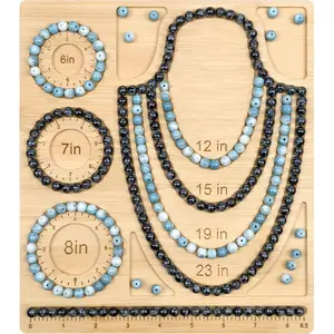 1pcs Wooden Bead Stringing Board with Bead Mat and Tray, DIY Jewelry Making Tool, Necklace Bracelet Crafting Kit, Wooden Material