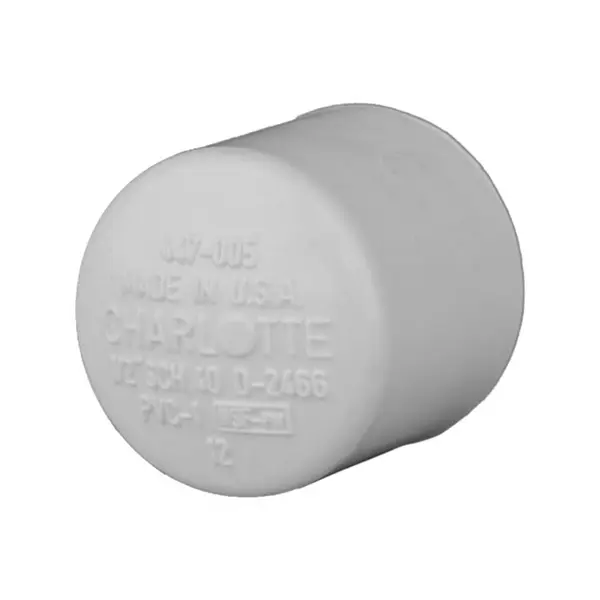 Charlotte Pipe Schedule 40 1/2 in. Slip PVC Cap – Durable Plumbing Fitting for Residential & Commercial Use