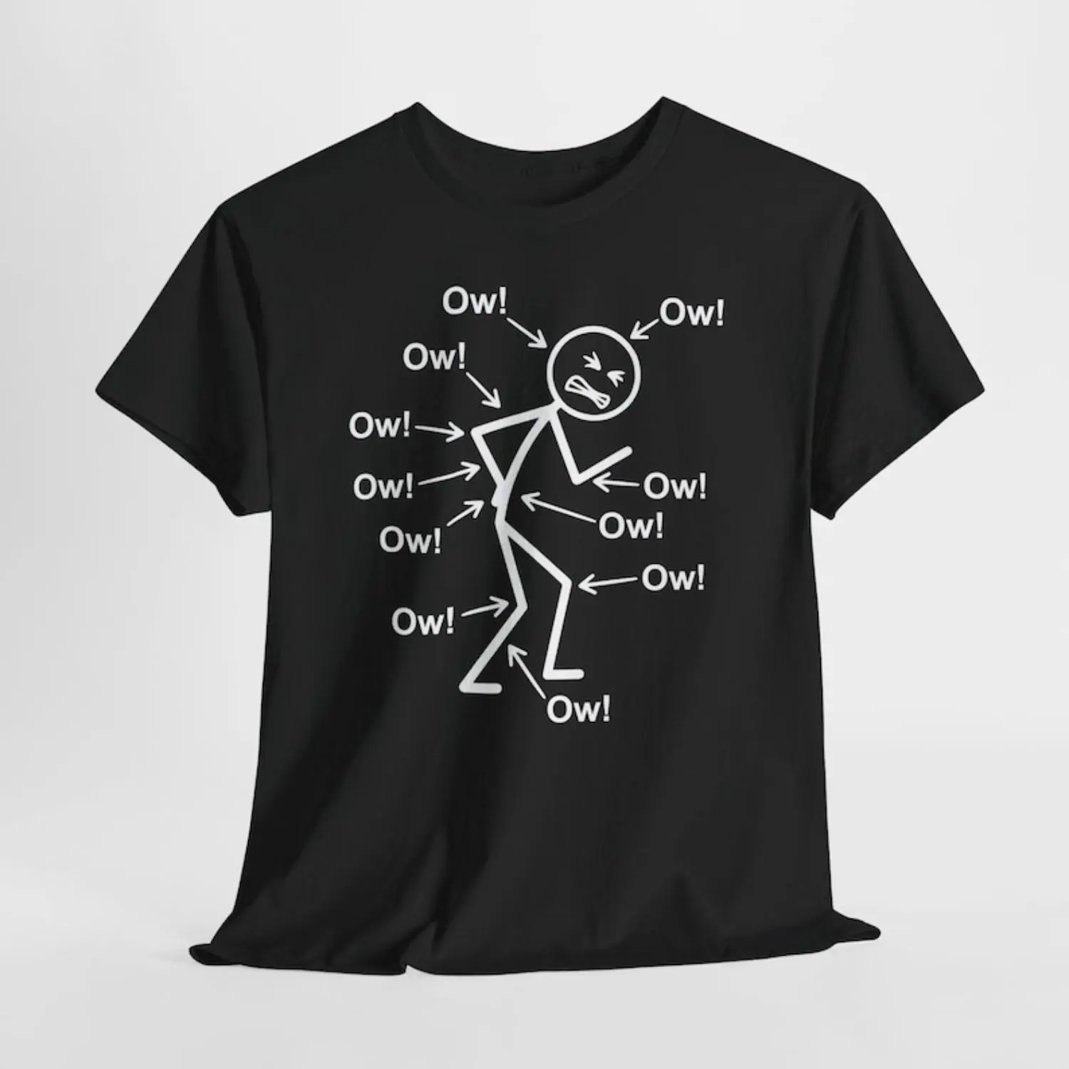 Funny "Ow Ow Ow" Meme Character Pain Shirt | Hilarious "Ow Ow Ow" Hurt Everywhere Design