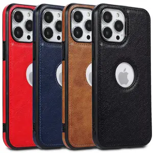 Shockproof Luxury Slim Leather Defender Case Cover For iPhone 15 / 14 / 13 / Plus / Pro / Pro Max / SE 2nd / SE 3rd / Stylish Collection Protection