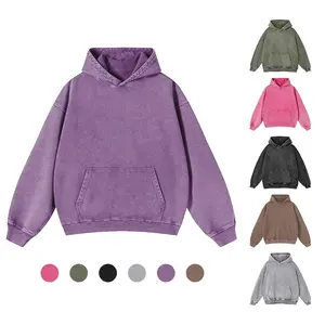 Oversized Unisex Casual Vintage Hoodie, Acid Wash Hoodie Oversized Unisex Hoodies Heavy Weight Vintage Sweatshirt Men Women Pullover Fall Winter Streetwear,Soft Fleeced Fabric,Distressed Hoody Style -Casual Warm and Retro,Top for Men and Women