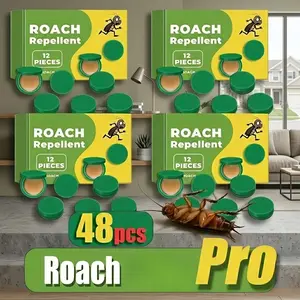 Stop Roach Infestation!  48Pcs Powerful Roach Repellent Pouches & Gel Bait | Best for Dormitory & Kitchen | Professional Domestic Cockroach Exterminator | Multi-Surface Safe & Effective
