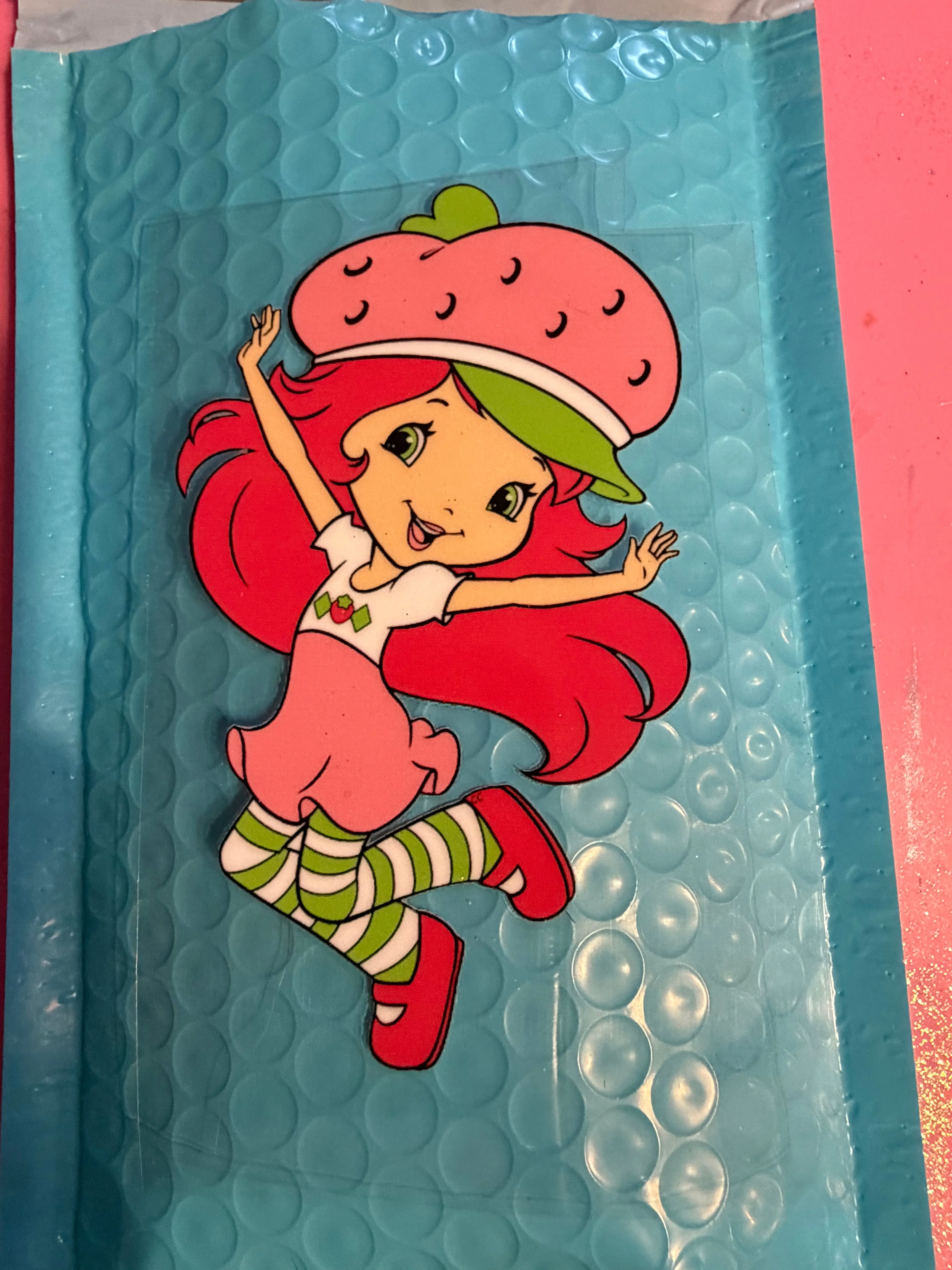 Strawberry Shortcake UV DTF Decal – 2x4 Cup Wrap – Cute Berry Girl Sticker