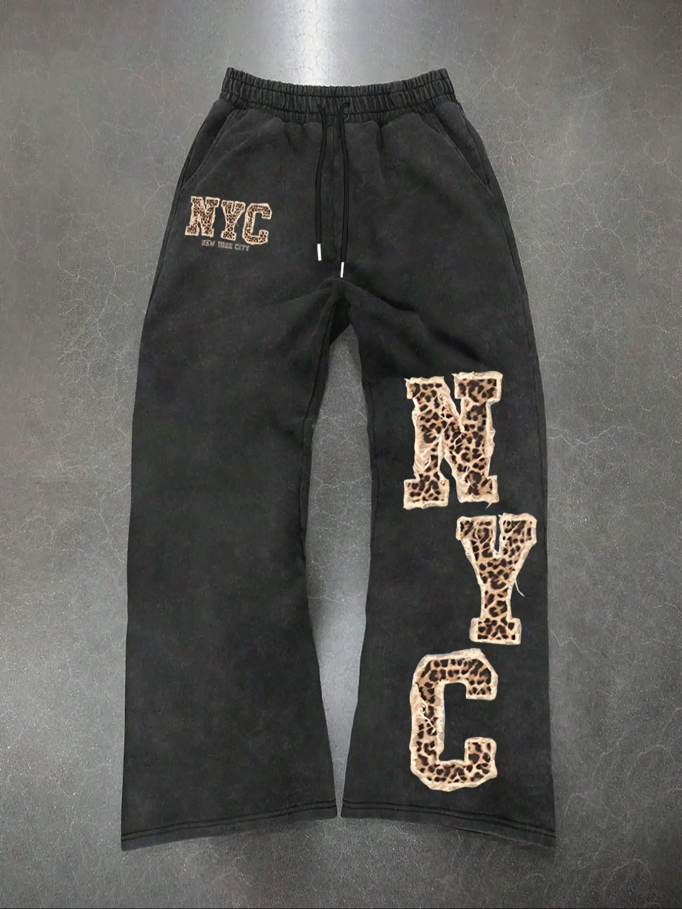 Men's Casual Fashion Loose-Fit Oversized Drawstring Waist Sweatpants, Leopard Print, Comfortable Fabric, Stylish Graphic Trousers, Streetwear, All-Season Bottoms, Chic Pants