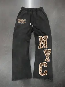 Men's Casual Loose-Fit Sweatpants, Leopard Print Drawstring Waistband, All-Season Comfortable Fabric, Stylish Graphic Design, Casual Streetwear Pants, Casual Fashion Bottoms, Casual Chic Bottoms