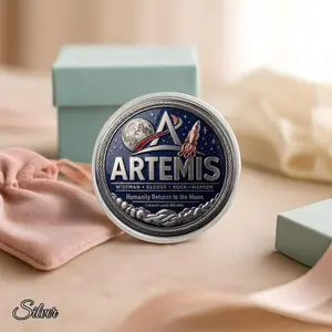 Artemis II Mission Commemorative Coin – NASA Space Exploration Silver Challenge Coin, Moon Landing Memorabilia Gift for Space Enthusiasts