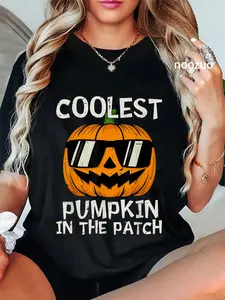100% Cotton Coolest Pumpkin in The Patch Boy Halloween Shirts for T-Shirt