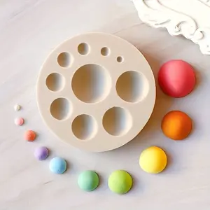 1pc Crystal Pearl Semicircle Cake Mold - DIY Baking Tool Silicone Mold for Fondant and Glue Drops Baking Supplies