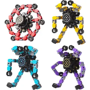 Transformable Fidget Spinners Toys 4 Pcs for Kids and Adults Stress Relief Sensory Toys for Boys and Girls Age 8-13 Fingertip Gyros Valentines Day Gifts Men Easter Stocking Stuffers for Teens