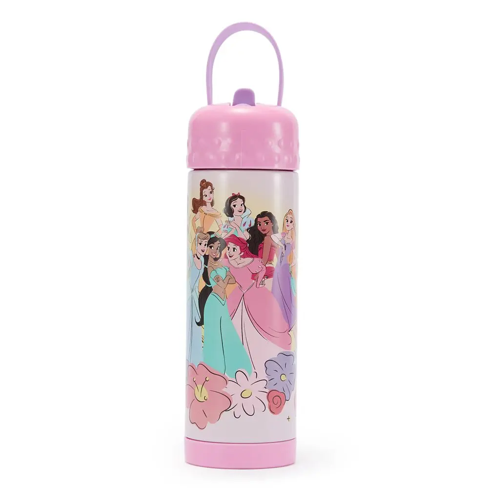 Disney Store Disney Princess 16 oz. Stainless Steel Water Bottle with Built-In Straw