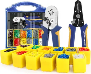 haisstronica Ferrule Crimping  Kit AWG 23-7 Wire Ferrules Crimper with 2500pcs Wire End Terminals AWG 22-7 and Wire Stripper,Father's Day Gift multi tool