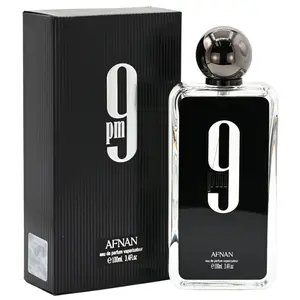 Afnan 9 PM Men's Eau de Parfum (EDP) - 3.4 fl oz Intense Perfume, Alcohol-Based Luxurious Masculine Men's Fragrance, Vanilla EDP with Bergamot Top Notes, Fresh Aromatic Citrusy Scent, Amber Vanilla Finish, Evening Wear, New in Box