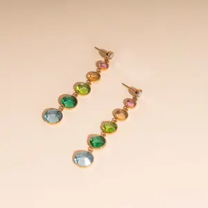 Colorfall Gem Stud Earrings