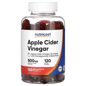 Nutricost Apple Cider Vinegar Gummies, Apple, 500 mg, 120 Gummies