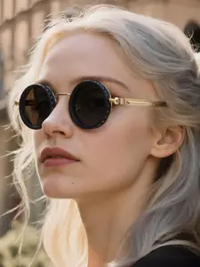 Adjustable 1-9 Sunglasses Fishing Rounded Polarized Glasses with ND Filter Lenses Handcrafted Retro Glasses Unisex Vintage Style