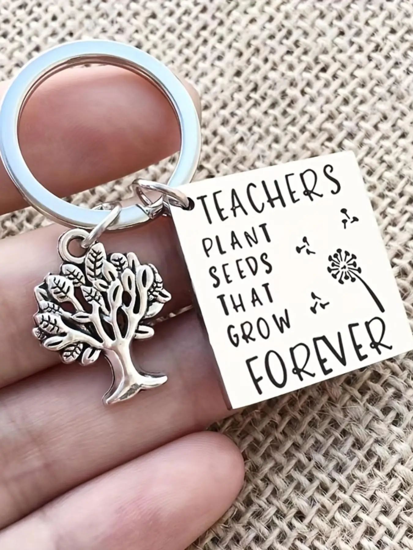 Tree Of Life Design Handmade Stylish Keychain for Teacher's Day Gift, Teacher's Day Keychain, Teacher Keychains, Stainless Steel Key Ring with Symbolic Charm, Fashion Accessories for Teachers, Keyrings
