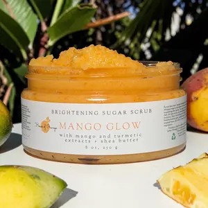 Mango Glow Brightening Body Scrub/ Shea Butter + Coconut Oil, Mango + Turmeric Extracts