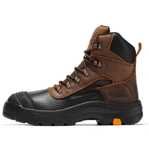 ROCKROOSTER Men's Waterproof Work Boots, 6" Lace Up Ankle Support Boots, Steel Toe ASTM Safety puncture resistant Boots for Men AK216